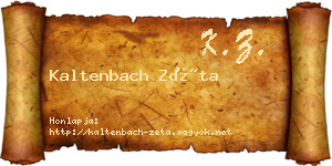 Kaltenbach Zéta névjegykártya